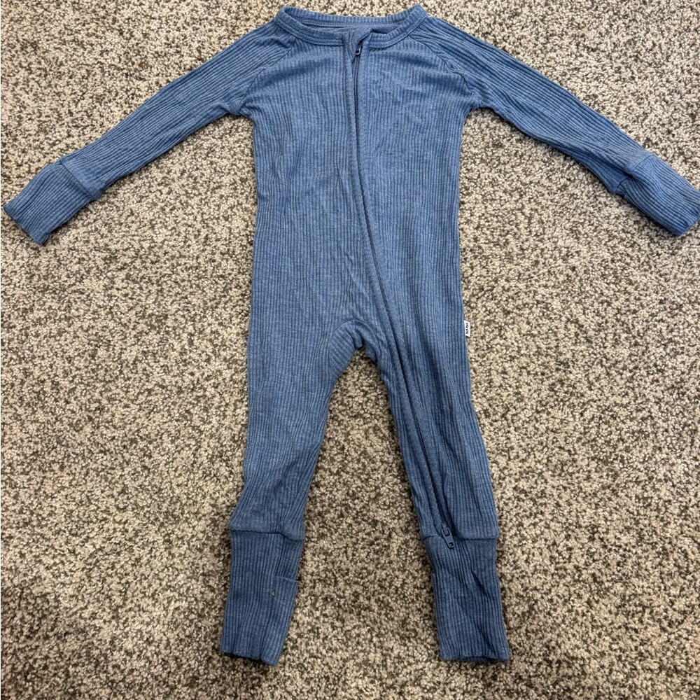 Little Sleepies Blue Footed One Piece with Long Sleeves